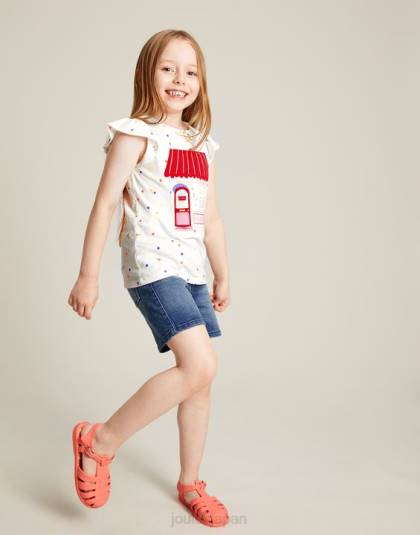 衣服 jp Joules 女の子 フラッターアストラ Tシャツ 2-8 歳 アイスクリームスポット 46RH306