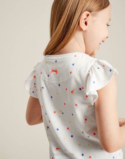 衣服 jp Joules 女の子 フラッターアストラ Tシャツ 2-8 歳 アイスクリームスポット 46RH306