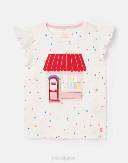 衣服 jp Joules 女の子 フラッターアストラ Tシャツ 2-8 歳 アイスクリームスポット 46RH306