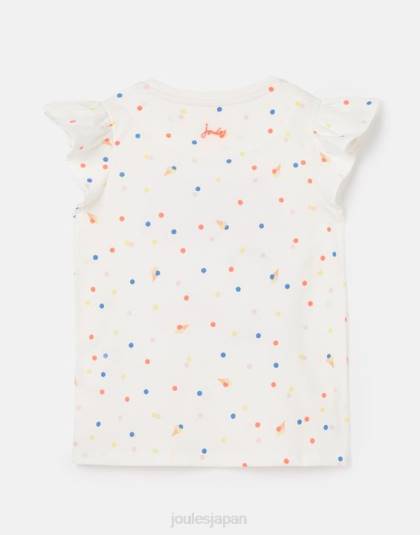 衣服 jp Joules 女の子 フラッターアストラ Tシャツ 2-8 歳 アイスクリームスポット 46RH306