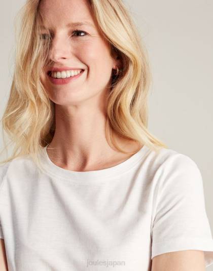 衣服 jp Joules 女性 カーリー ソリッド クラシック クルー T シャツ 明るい白色 46RH103