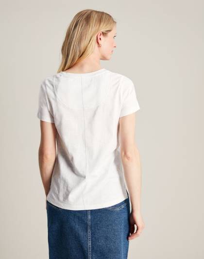 衣服 jp Joules 女性 カーリー ソリッド クラシック クルー T シャツ 明るい白色 46RH103