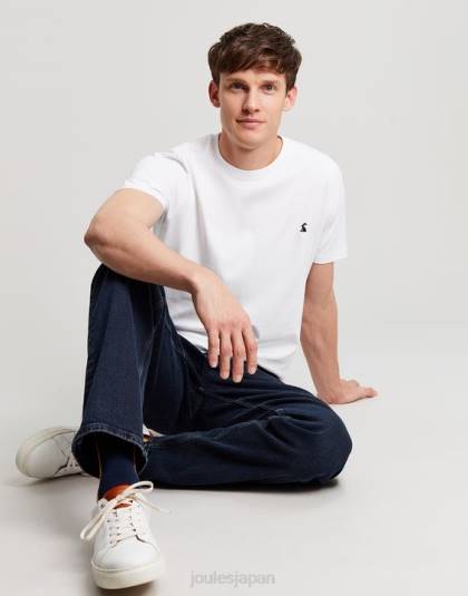 衣服 jp Joules 男性 デントンジャージーTシャツ 白 46RH166