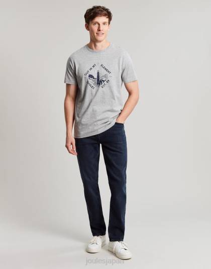 衣服 jp Joules 男性 フリン グラフィック T シャツ グレーメランジ 46RH184