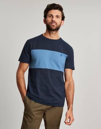 衣服 jp Joules 男性 カラーブロック ショートスリーブ Tシャツ ブルーのカラーブロック 46RH202