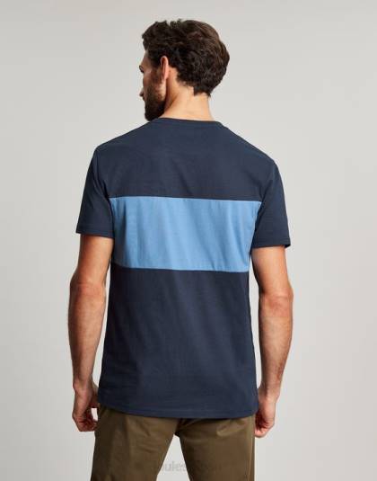 衣服 jp Joules 男性 カラーブロック ショートスリーブ Tシャツ ブルーのカラーブロック 46RH202