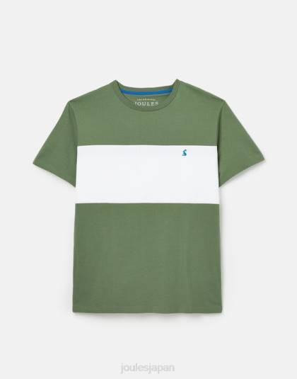 衣服 jp Joules 男性 カラーブロック ショートスリーブ Tシャツ 緑色のカラーブロック 46RH207