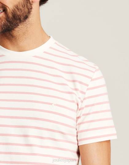 衣服 jp Joules 男性 ボートハウスストライプTシャツ ピンク白のストライプ 46RH208