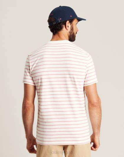 衣服 jp Joules 男性 ボートハウスストライプTシャツ ピンク白のストライプ 46RH208