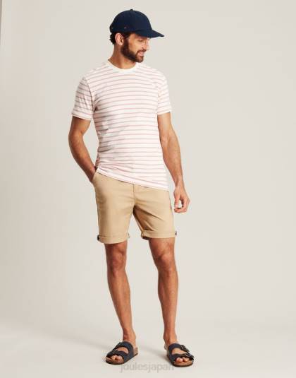 衣服 jp Joules 男性 ボートハウスストライプTシャツ ピンク白のストライプ 46RH208