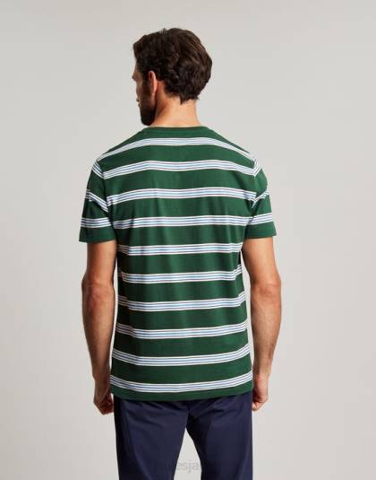 衣服 jp Joules 男性 ボートハウスストライプTシャツ 緑のマルチストライプ 46RH209