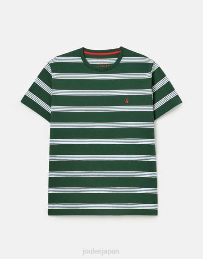 衣服 jp Joules 男性 ボートハウスストライプTシャツ 緑のマルチストライプ 46RH209