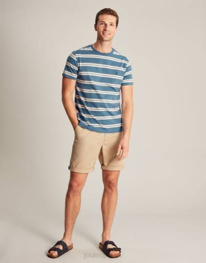 衣服 jp Joules 男性 ボートハウスストライプTシャツ ブルーゴールドストライプ 46RH210