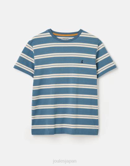 衣服 jp Joules 男性 ボートハウスストライプTシャツ ブルーゴールドストライプ 46RH210