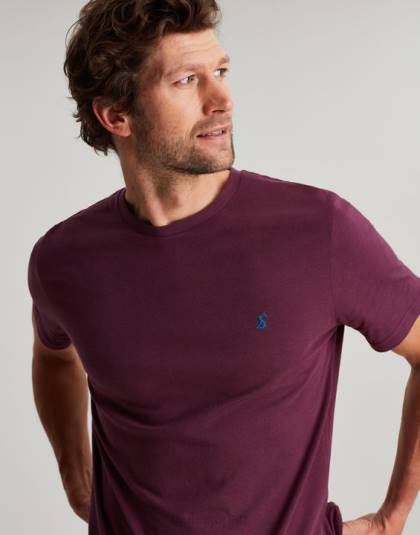 衣服 jp Joules 男性 デントンジャージーTシャツ バーガンディ 46RH251