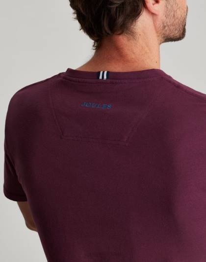 衣服 jp Joules 男性 デントンジャージーTシャツ バーガンディ 46RH251