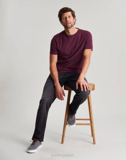 衣服 jp Joules 男性 デントンジャージーTシャツ バーガンディ 46RH251