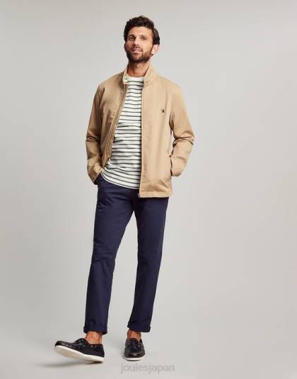 衣服 jp Joules 男性 ボートハウスストライプTシャツ ホワイトカーキストライプ 46RH252