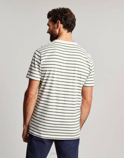衣服 jp Joules 男性 ボートハウスストライプTシャツ ホワイトカーキストライプ 46RH252