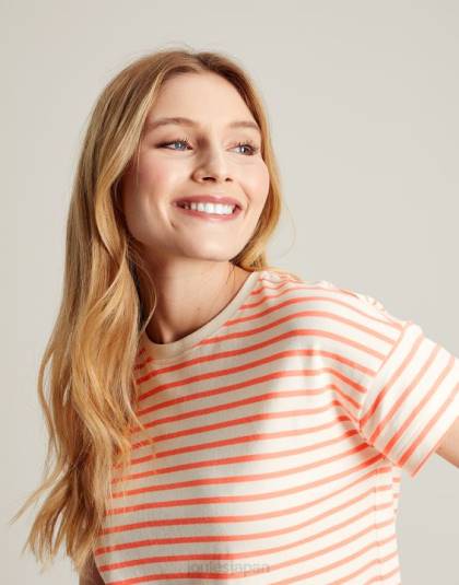 衣服 jp Joules 女性 メイシーストライプ半袖Tシャツ ピンクのストライプ 46RH33