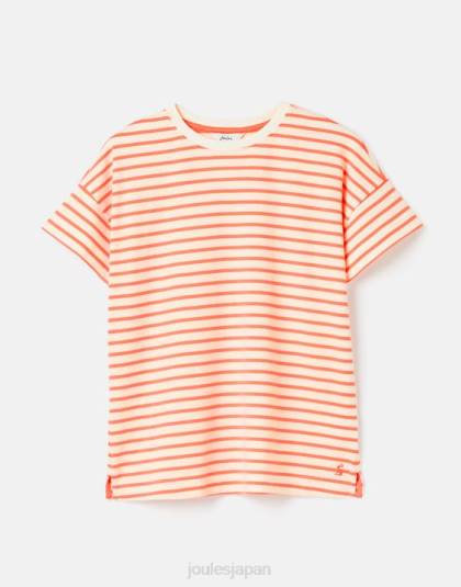 衣服 jp Joules 女性 メイシーストライプ半袖Tシャツ ピンクのストライプ 46RH33