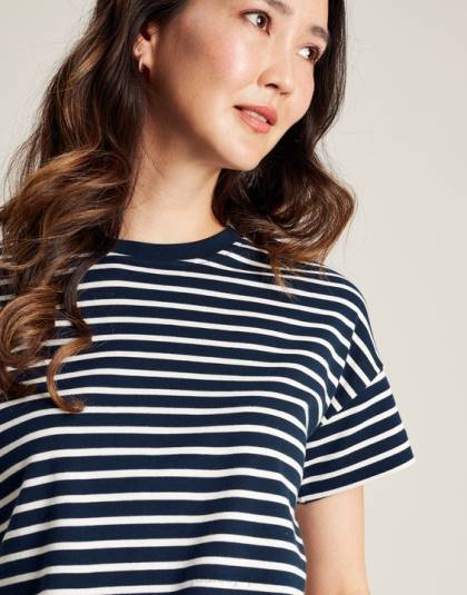 衣服 jp Joules 女性 メイシーストライプ半袖Tシャツ ネイビーストライプ 46RH54