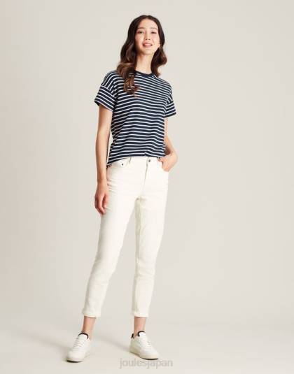 衣服 jp Joules 女性 メイシーストライプ半袖Tシャツ ネイビーストライプ 46RH54