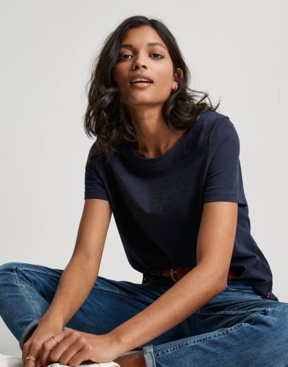 衣服 jp Joules 女性 カーリー ソリッド クラシック クルー T シャツ フランス海軍 46RH76