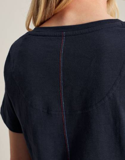 衣服 jp Joules 女性 セリーナ ソリッド V ネック T シャツ フランス海軍 46RH77