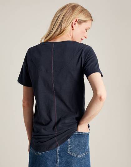 衣服 jp Joules 女性 セリーナ ソリッド V ネック T シャツ フランス海軍 46RH77