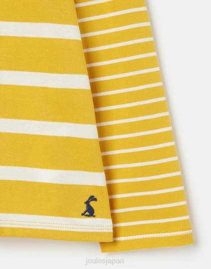 衣服 jp Joules 女の子 elora 長袖ジャージ T シャツ 2 ～ 12 歳 黄色のストライプ 46RH302