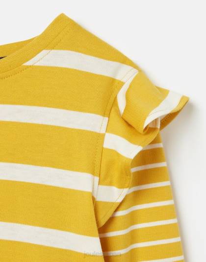衣服 jp Joules 女の子 elora 長袖ジャージ T シャツ 2 ～ 12 歳 黄色のストライプ 46RH302